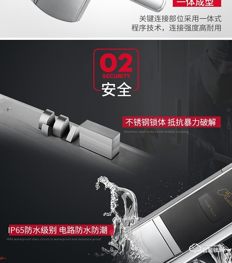 居頂指紋鎖 智能電子感應(yīng)鎖IC卡鎖磁卡鎖