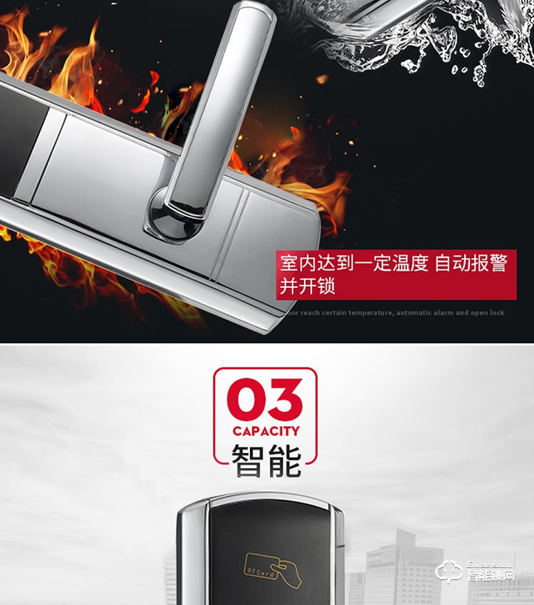 居頂指紋鎖 智能電子感應(yīng)鎖IC卡鎖磁卡鎖