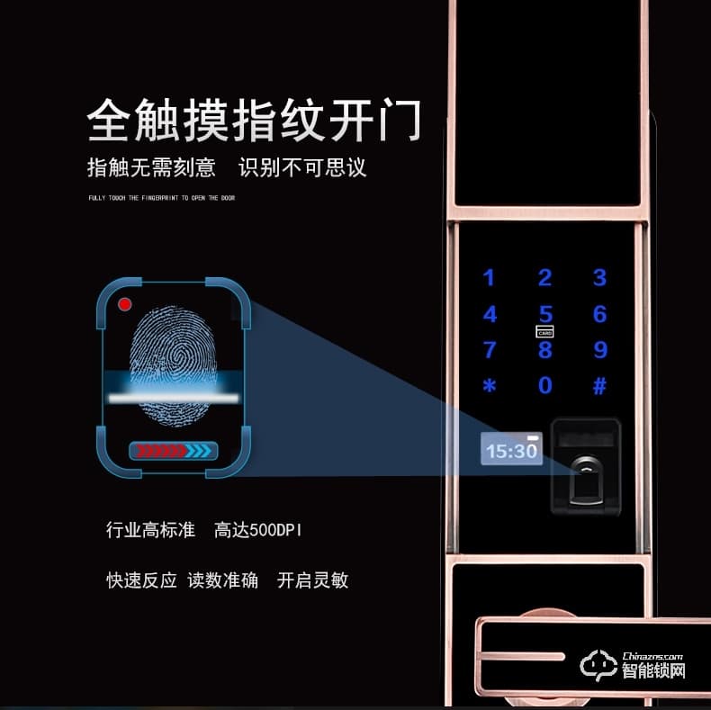 騰飛指紋鎖 家用辦公室內(nèi)臥室房門大門電子防盜門鎖