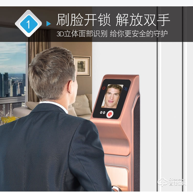 騰飛指紋鎖 人臉識別鎖防盜門密碼智能門鎖