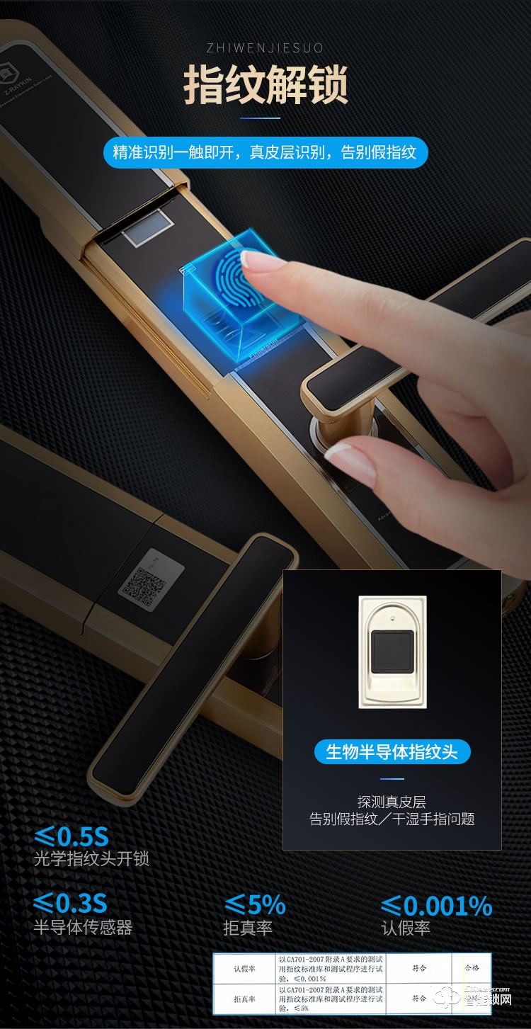 堅朗智能鎖 防盜門鎖指紋鎖木門電子門鎖