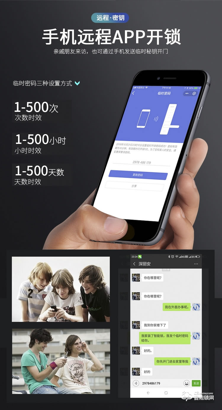 深麗安智能鎖 P1防盜家用防貓眼智能密碼鎖