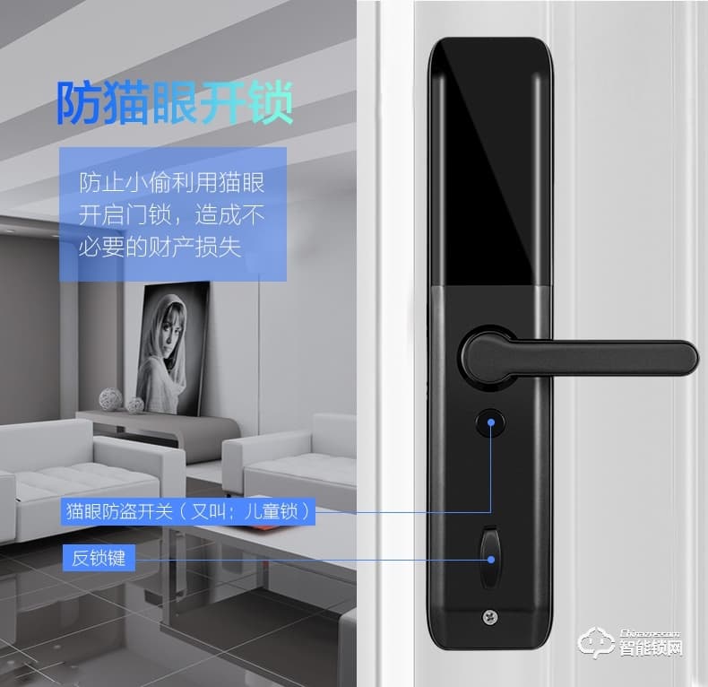 深麗安智能鎖 指紋鎖家用防盜門智能門鎖