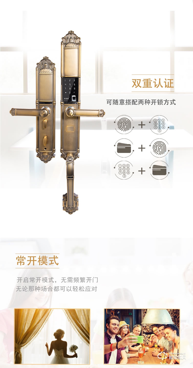 索普頓指紋鎖 S12別墅大門密碼磁卡感應智能鎖