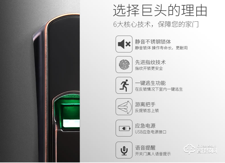 巨頭智能鎖 家用室內(nèi)木門防盜鎖