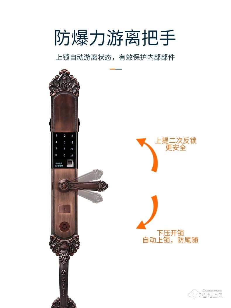 巨頭智能鎖 家用防盜門歐式別墅大門鎖