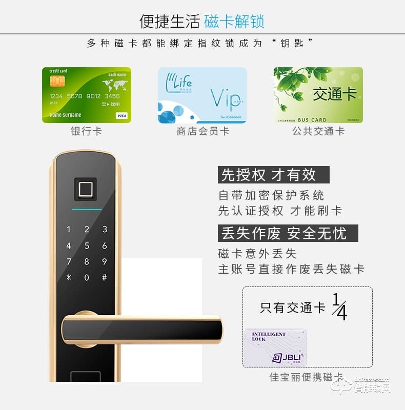 佳寶麗智能鎖 智能家用臥室內房門鎖