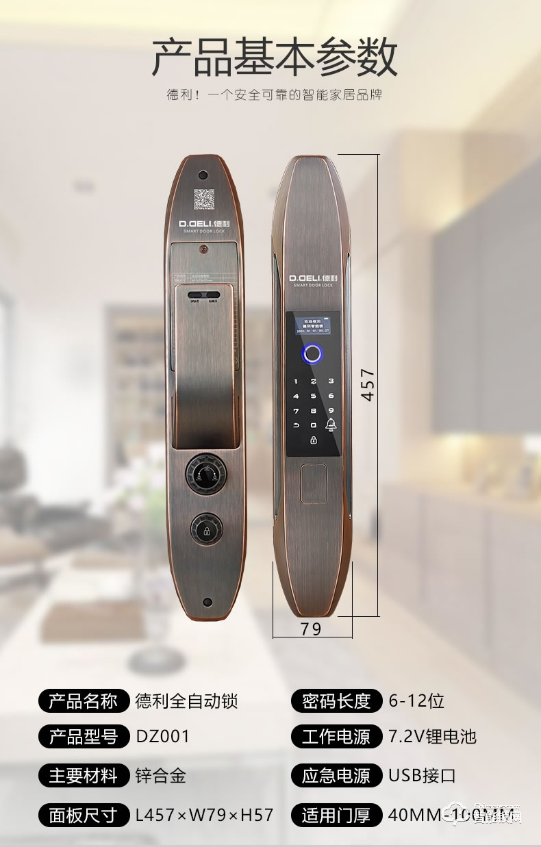 德利智能鎖 DZ001全自動智能密碼電子感應(yīng)鎖