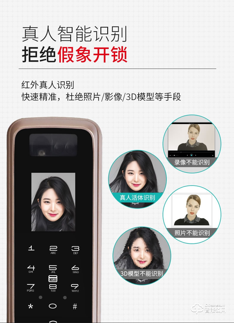 德奧西智能鎖 D808人臉識別掌靜脈全自動智能鎖