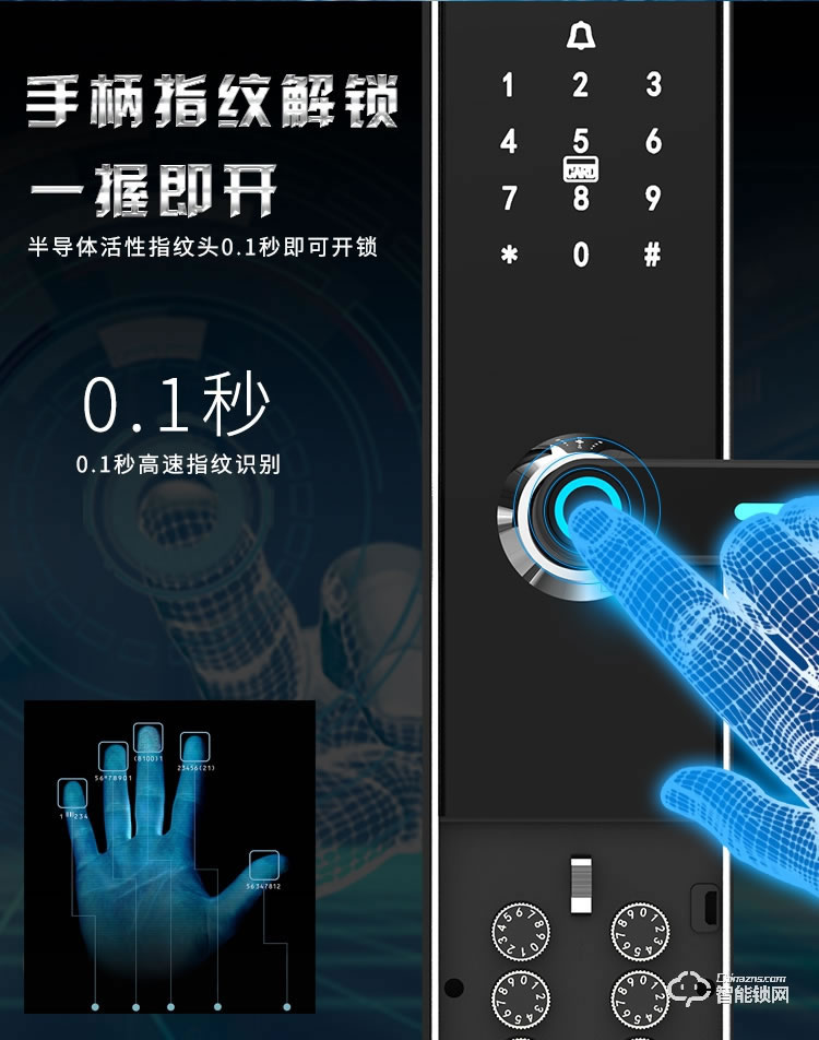 萬廈福智能鎖 S8直板式雙密碼智能鎖