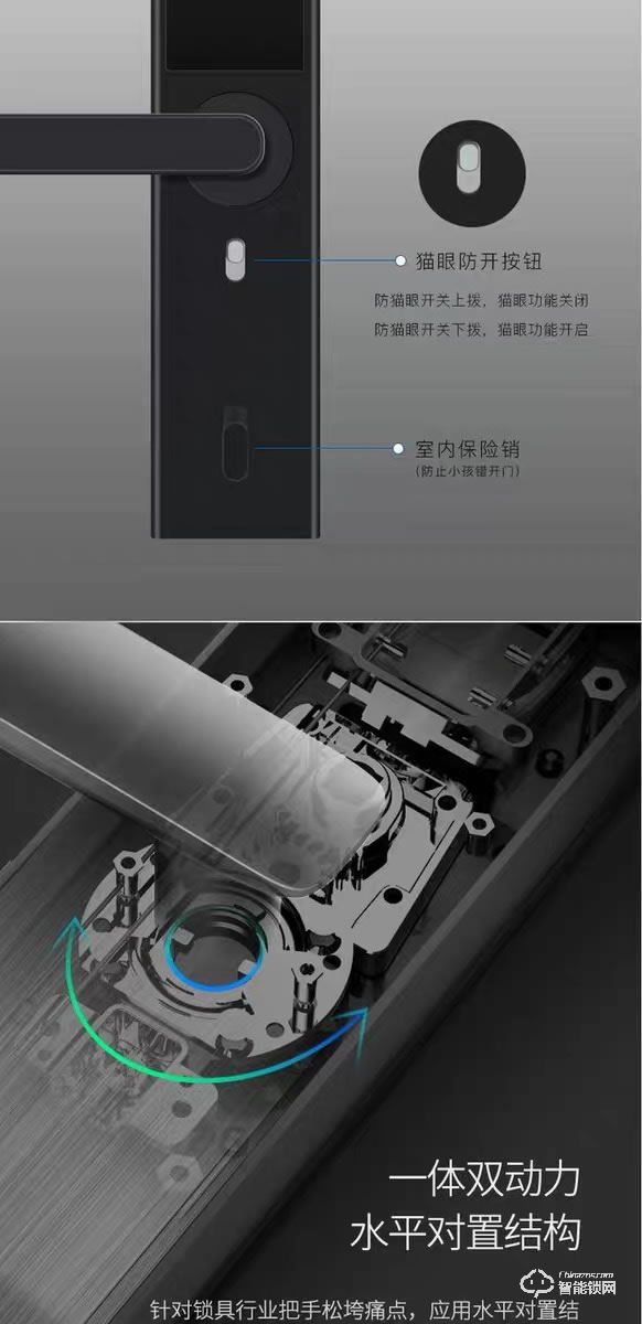 梵歌指紋鎖 026防盜大門鎖防貓眼鎖把手指紋鎖