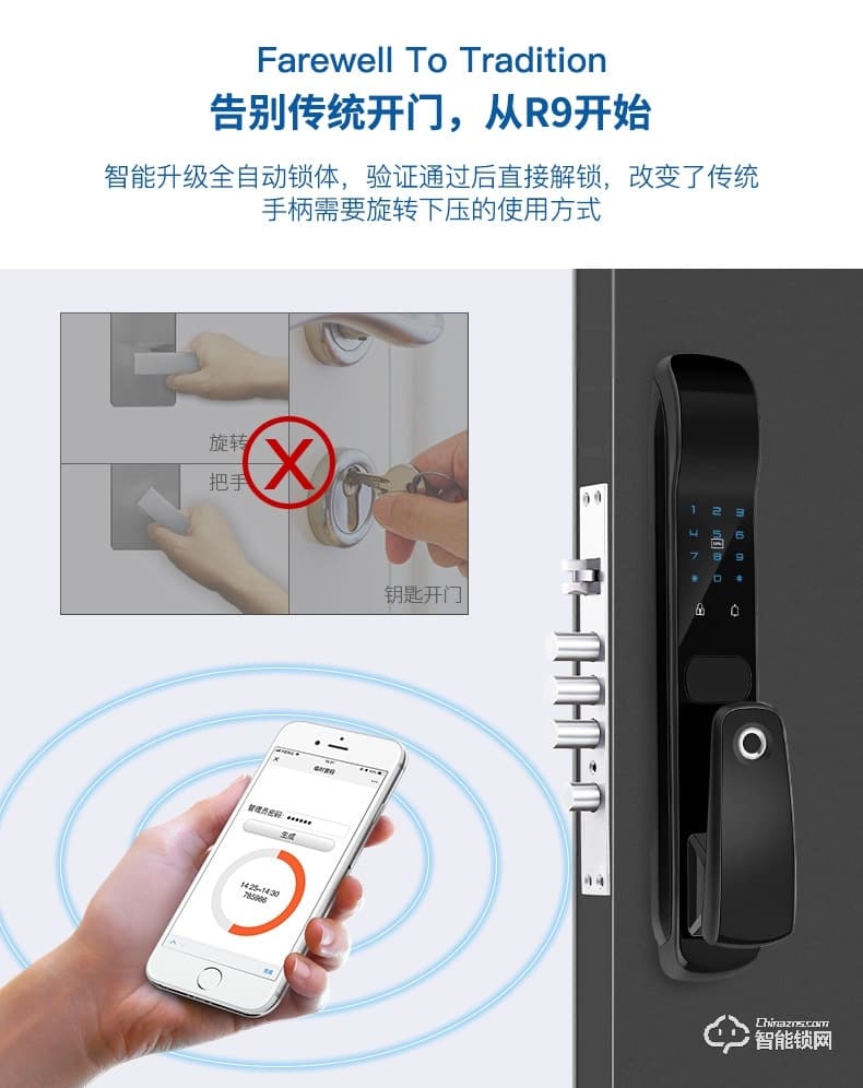 梵歌指紋鎖 K6智能鎖家用全自動密碼鎖