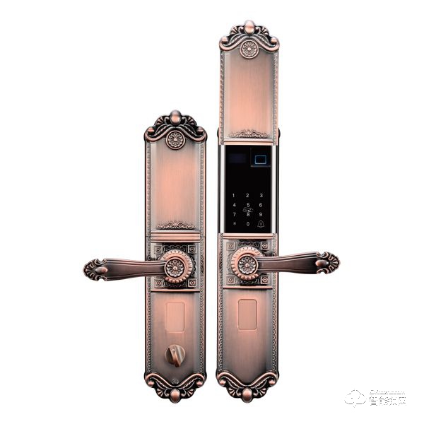 衛安指紋鎖 8808 紅古銅時尚滑蓋別墅式指紋鎖