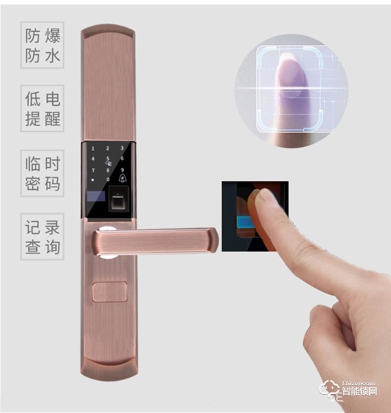 我愛我家智能鎖 滑蓋指紋密碼鎖