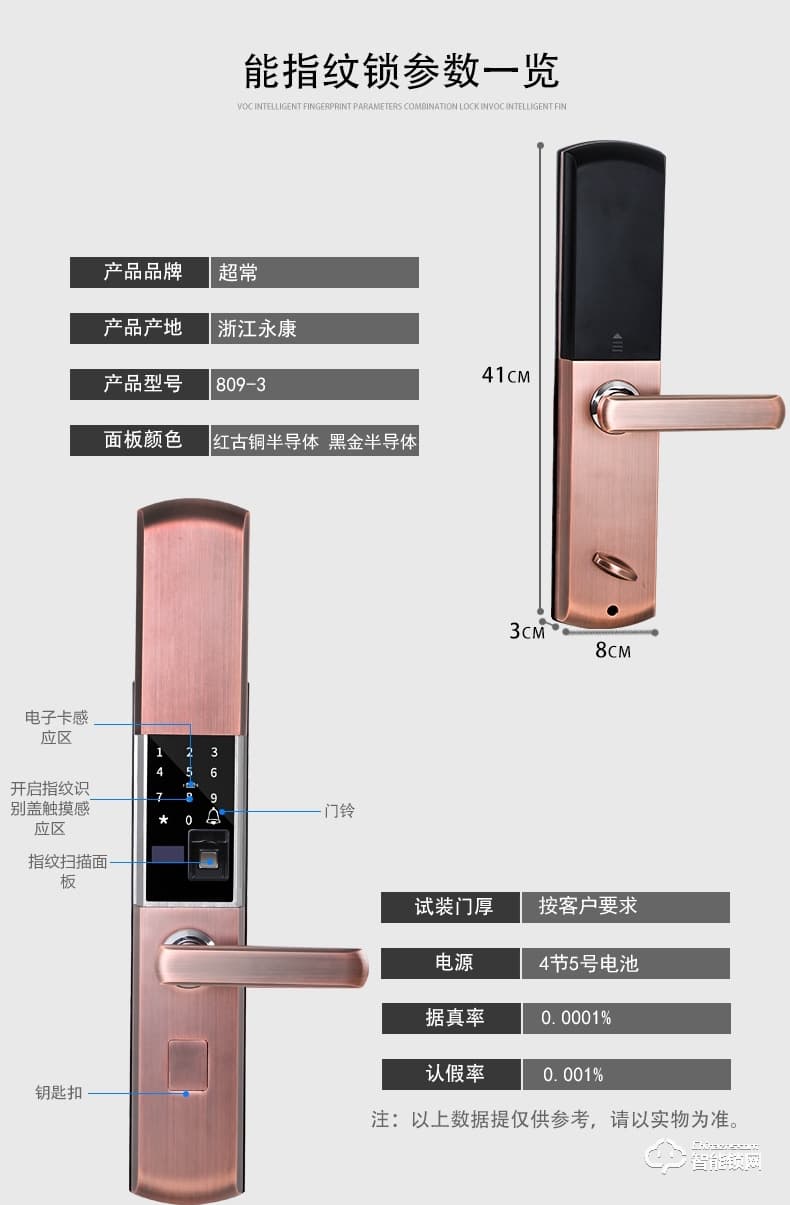 我愛我家智能鎖 滑蓋指紋鎖半導(dǎo)體防盜鎖