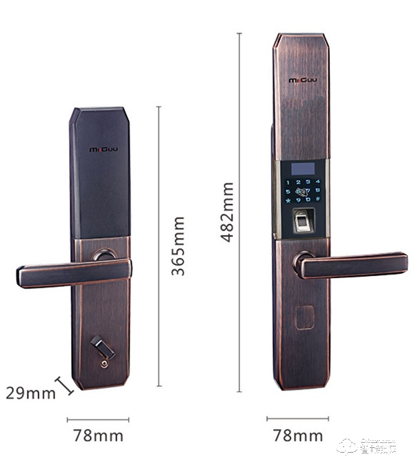 米谷智能鎖 M16一體式結構設計