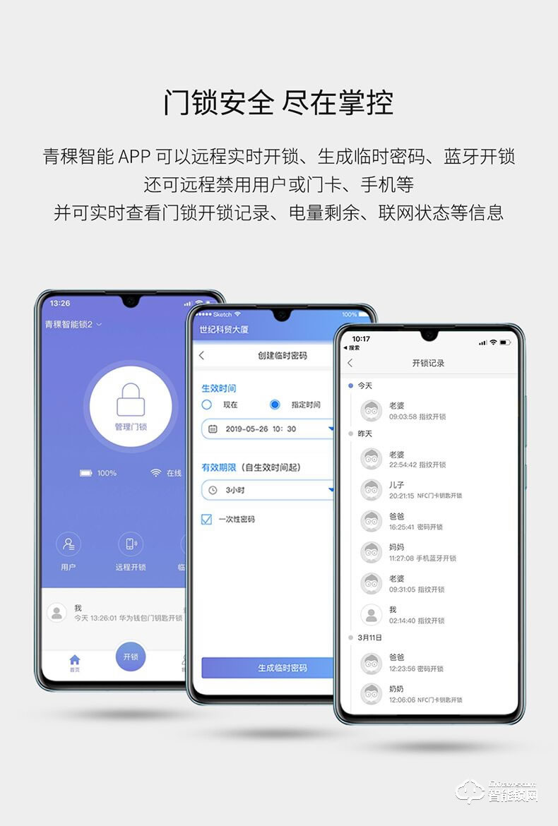 青稞智能鎖 T7華為智卡版家用指紋密碼防盜門門鎖