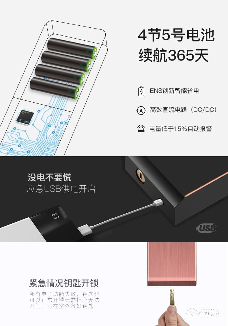 宜恩斯（ens）智能鎖 全自動(dòng)滑蓋指紋智能鎖