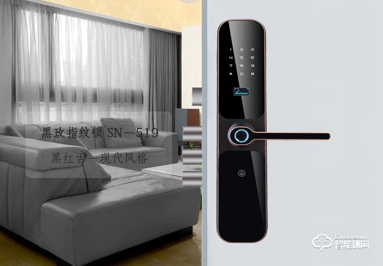黑玫智能鎖 SN-519家用防盜門大門鎖刷卡磁卡鎖