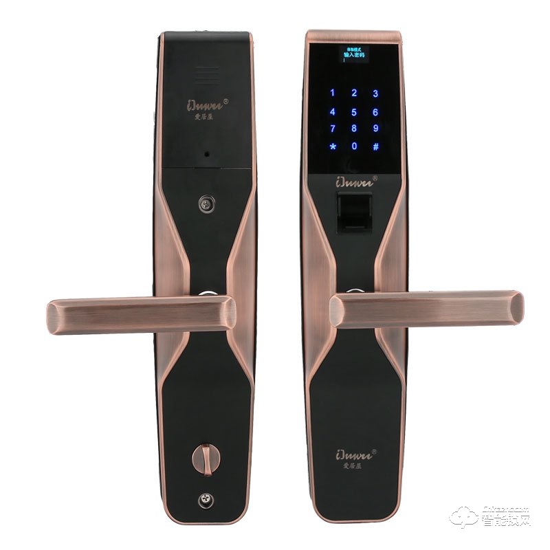 愛居屋智能鎖 F801鋅合金材質(zhì)指紋刷卡智能鎖