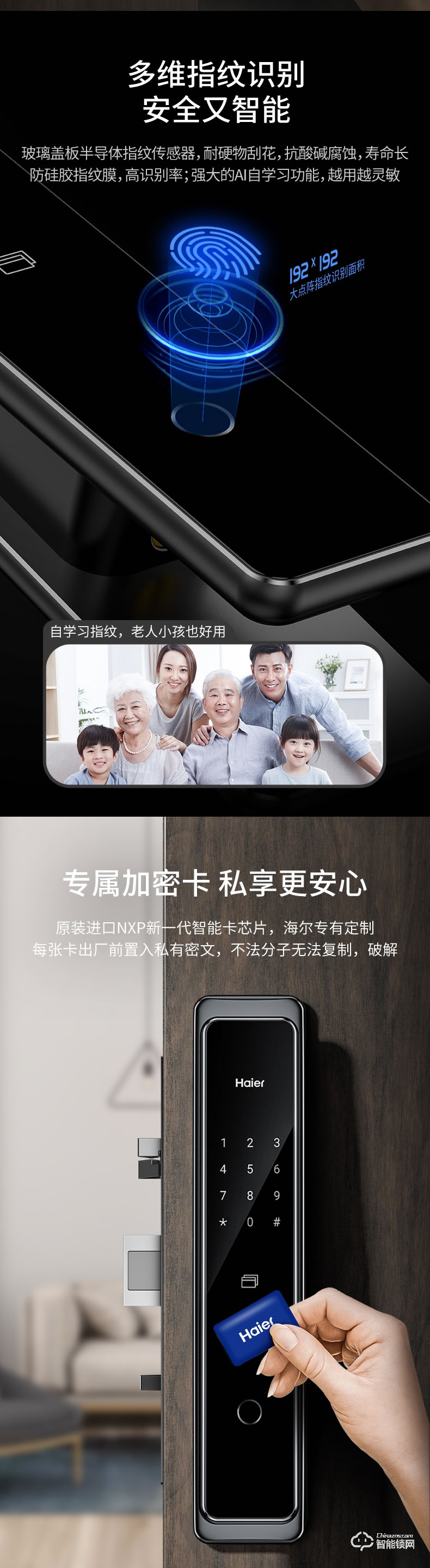 海爾智能鎖 智系列全自動家用APP遠程防盜密碼鎖
