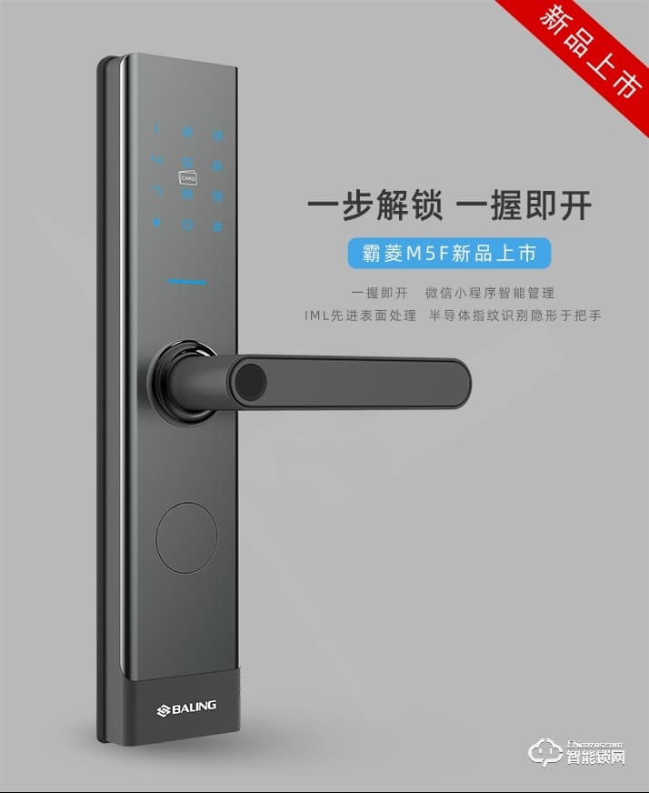 霸菱智能鎖 M5F直板微信指紋密碼鎖