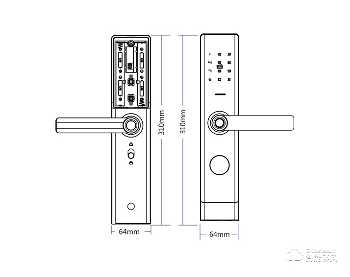 霸菱智能鎖 M5F直板微信指紋密碼鎖