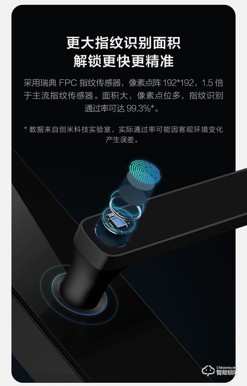 創(chuàng)米小白 C1大指紋鋅合金智能門鎖