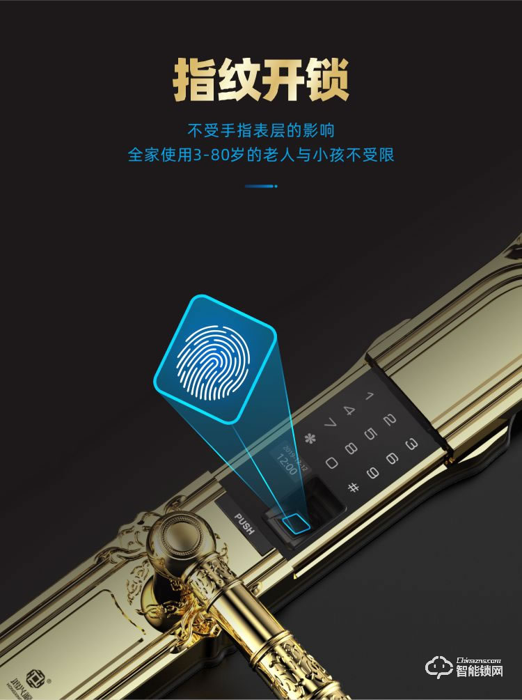 鴻興福智能鎖 D18豪華別墅智能指紋鎖