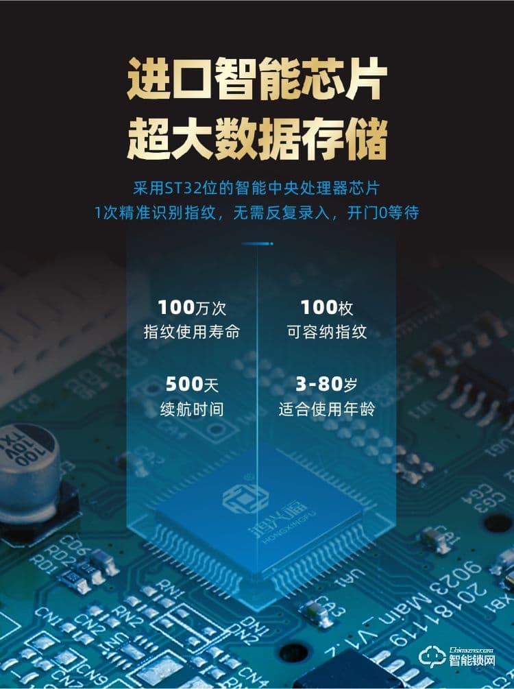 鴻興福智能鎖 D18豪華別墅智能指紋鎖