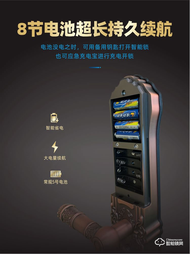 鴻興福智能鎖 D18豪華別墅智能指紋鎖