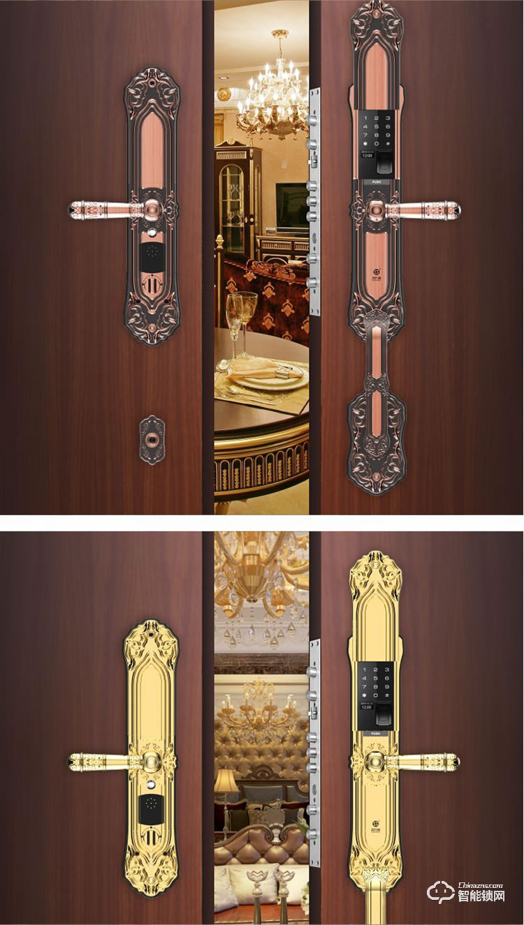 鴻興福智能鎖 D18豪華別墅智能指紋鎖
