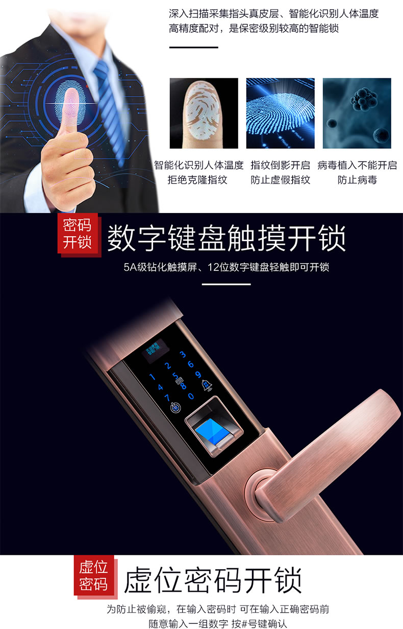 豪力士智能鎖 D1880F家用防盜門智能鎖手機(jī)app感應(yīng)電子鎖