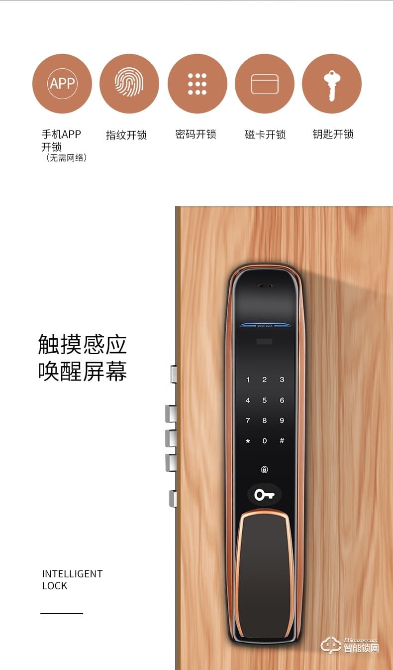 智聯美家智能鎖 M0607魔力注塑全自動密碼鎖