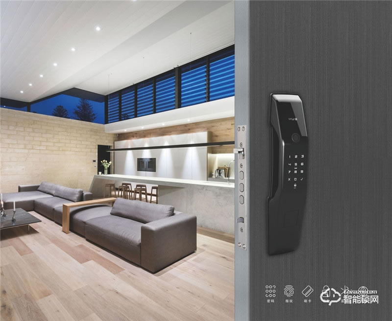 KUB智能鎖 B5家用推拉式指紋密碼鎖