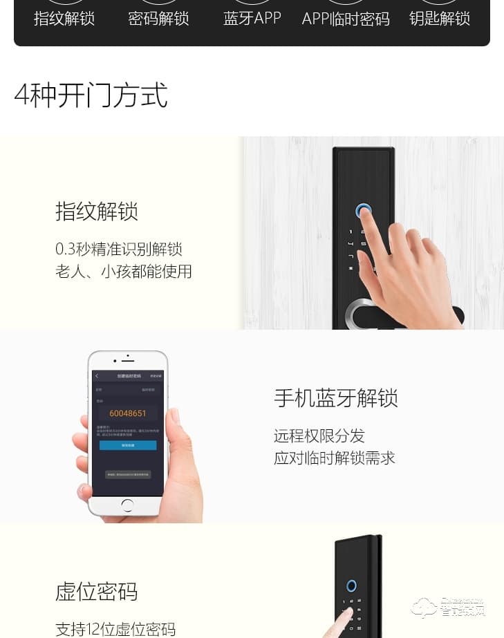 居聯智能鎖 B1防撬報警語音導航半自動智能鎖
