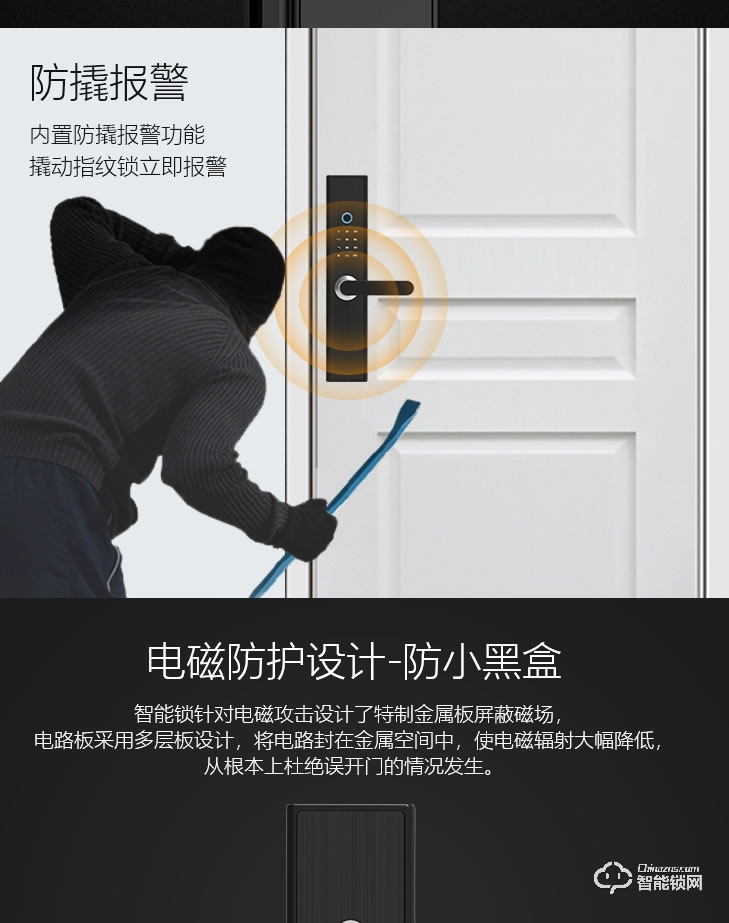 居聯智能鎖 B1防撬報警語音導航半自動智能鎖