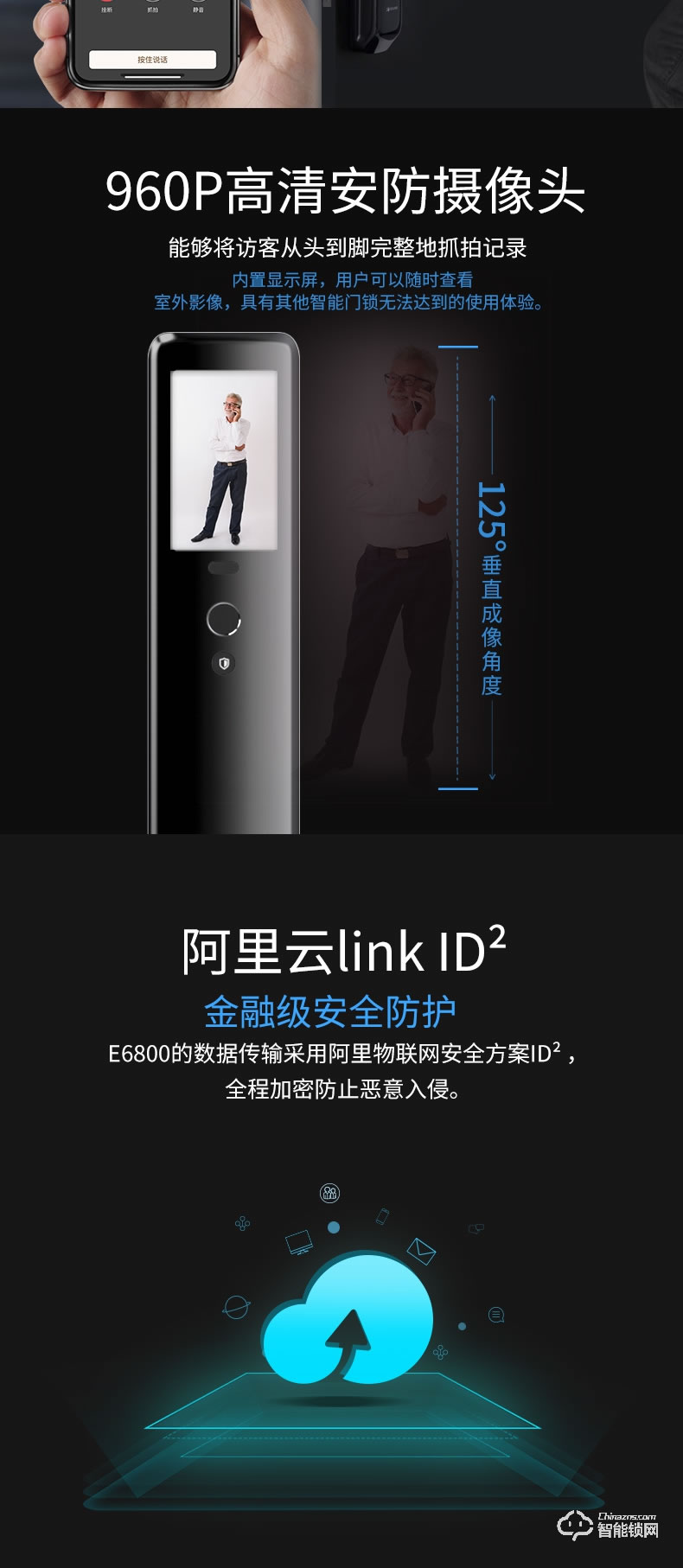 移康智能鎖 E6800全自動(dòng)家用防盜智能門鎖電子鎖