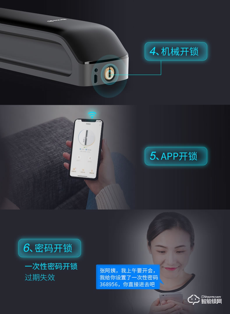 移康智能鎖 E6800全自動(dòng)家用防盜智能門鎖電子鎖