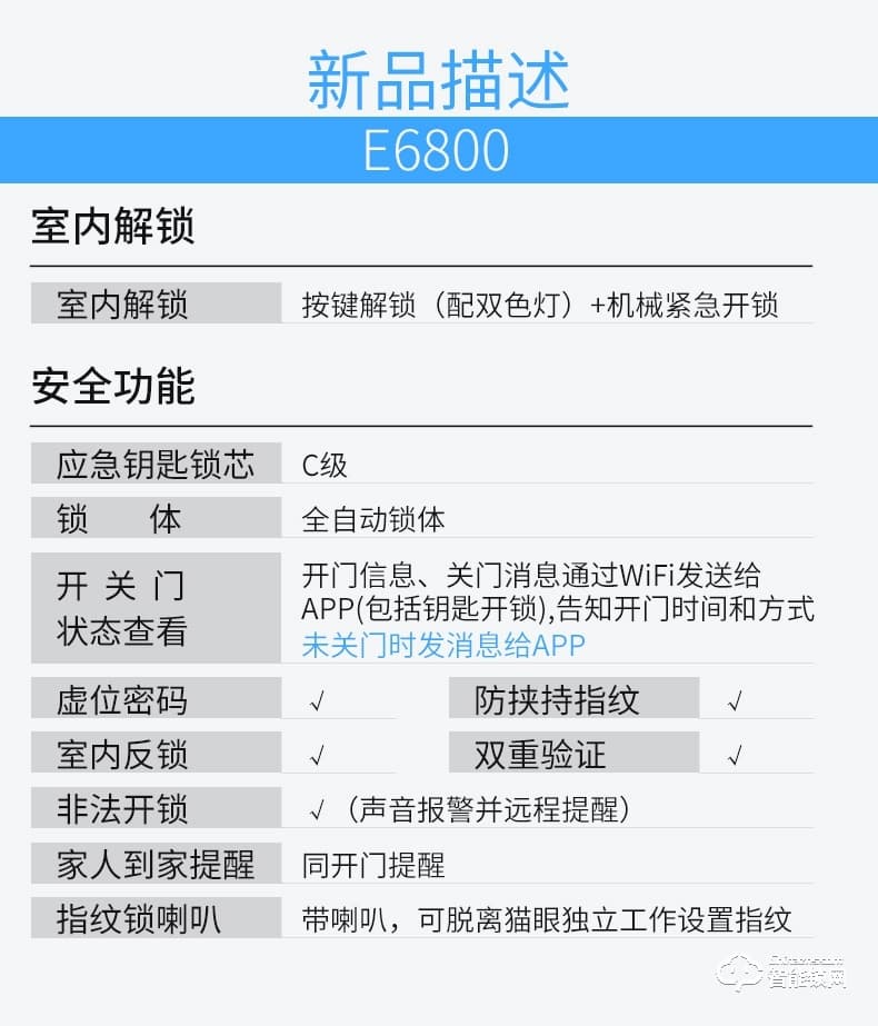 移康智能鎖 E6800全自動(dòng)家用防盜智能門鎖電子鎖