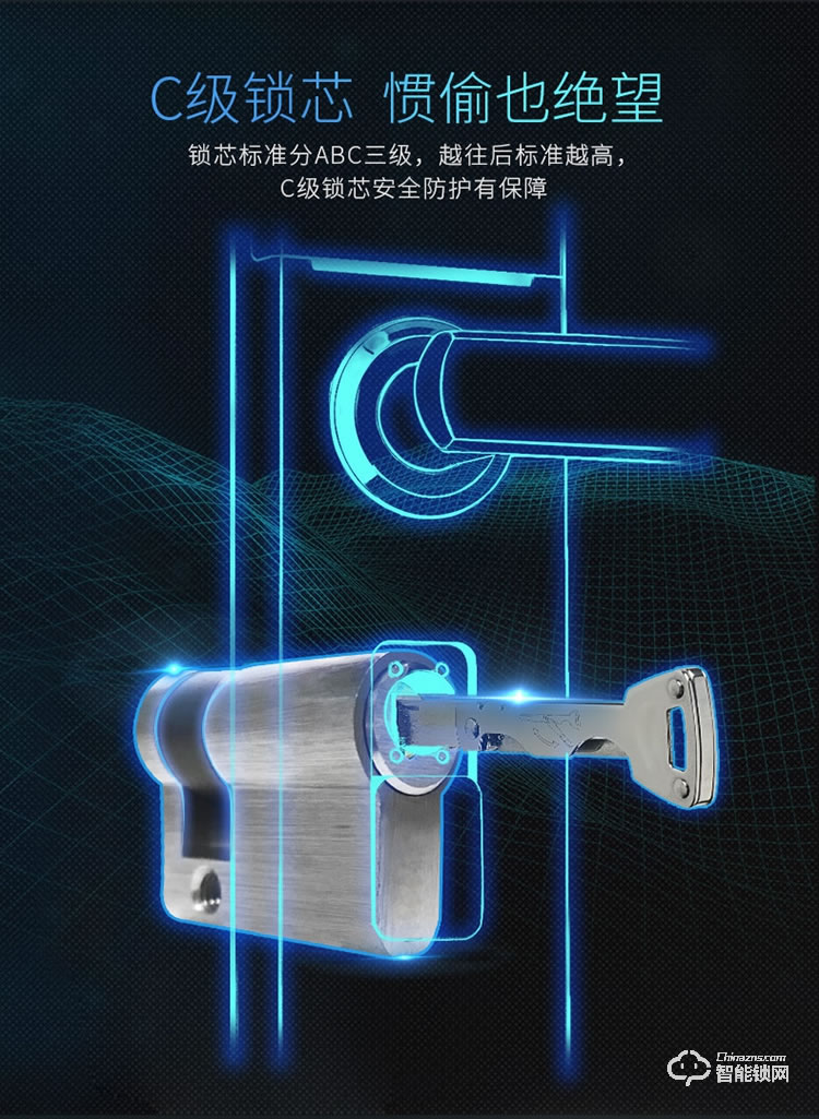 安盛諾智能鎖 A1滑蓋指紋智能鎖