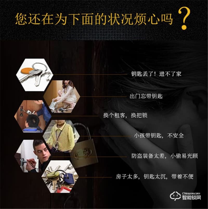 珞克思格智能鎖 J1半導體指紋密碼鎖