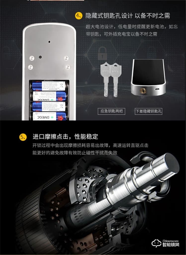 洛克思格智能鎖 S1電子鎖防盜門 指靜脈智能鎖