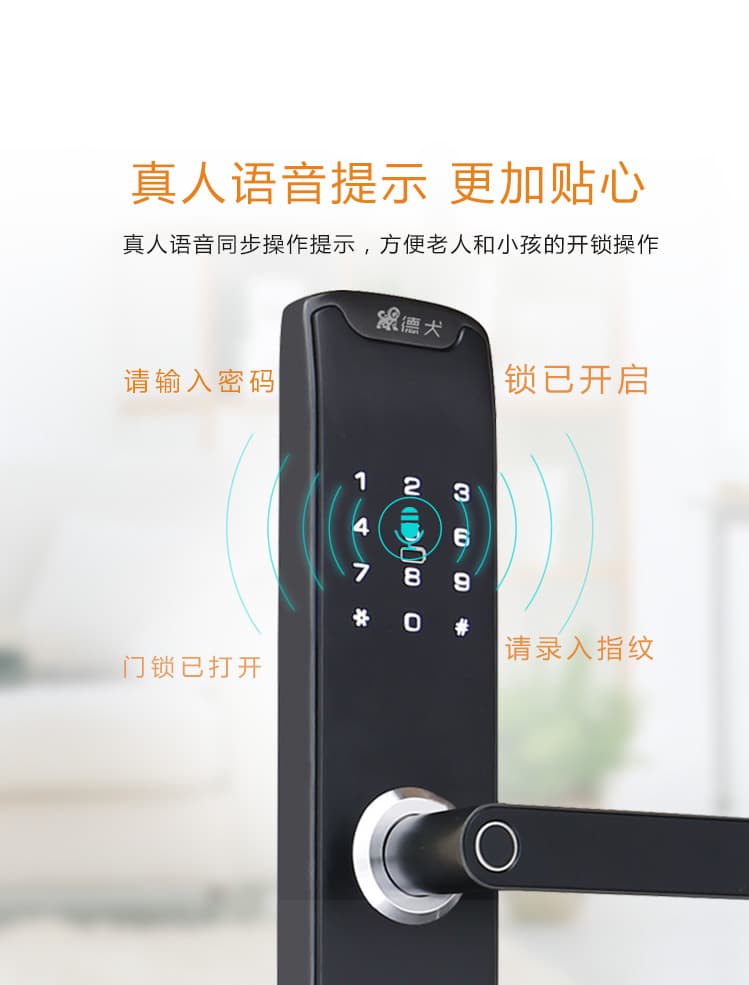 德犬智能鎖 L8直板人臉識別智能鎖