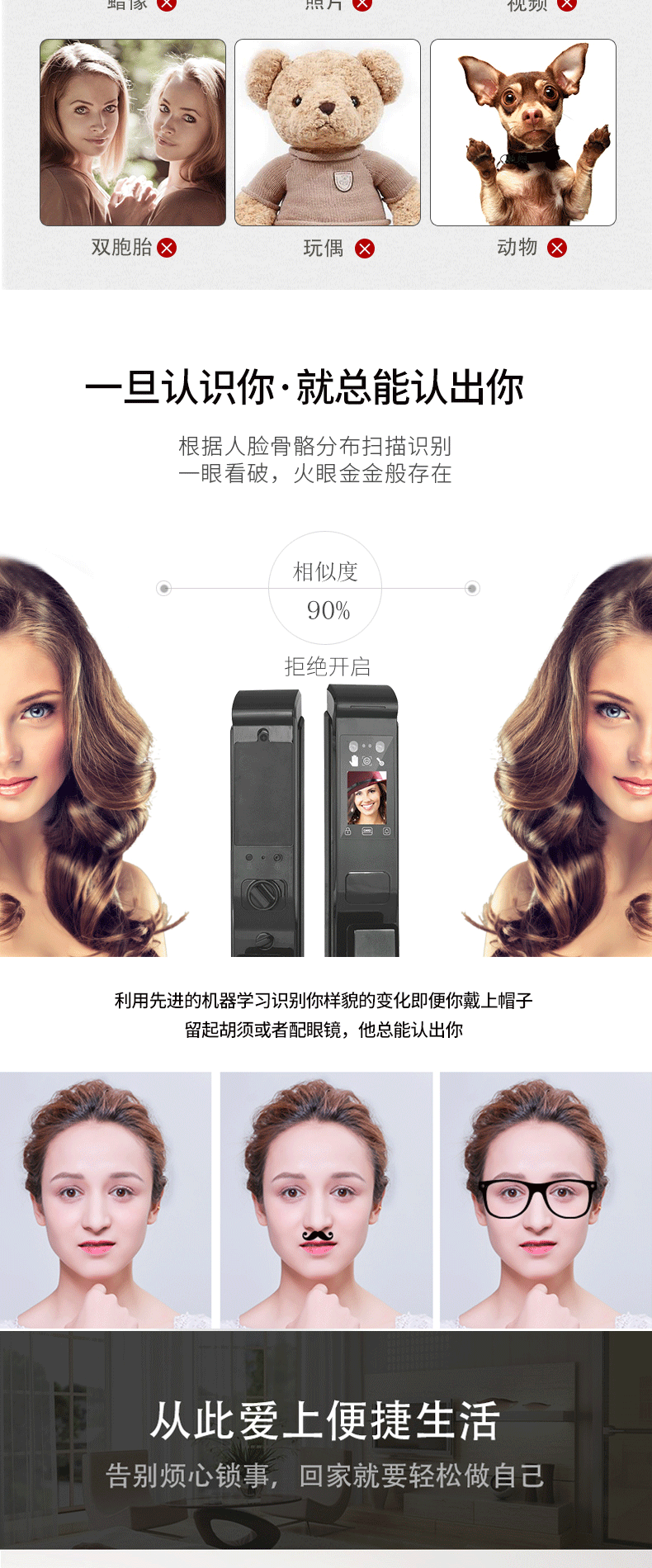 美鼎智智能鎖 君子1號人臉識別智能鎖