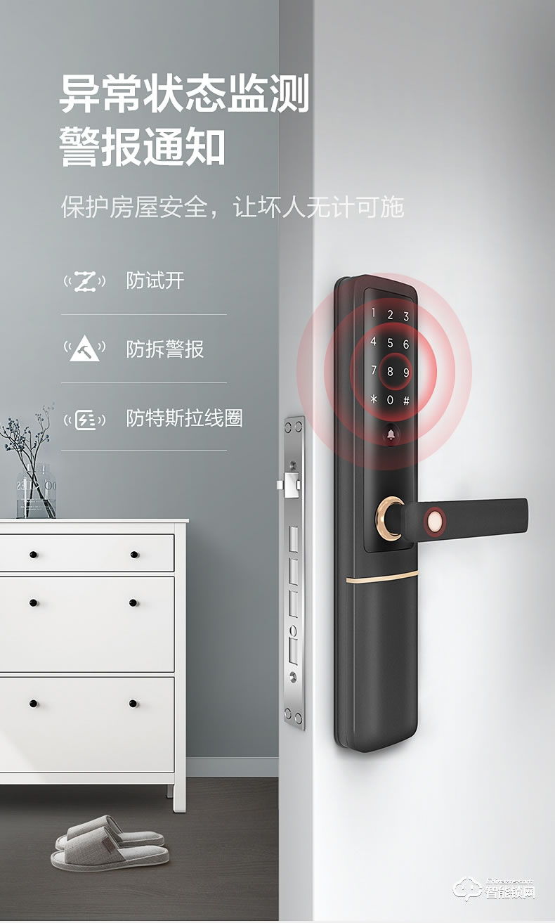 美的智能鎖 M1家用防盜門木門密碼鎖智能門鎖