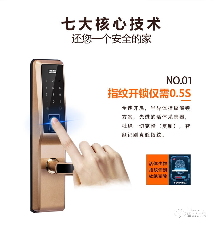 愛爾家智能鎖 Z2家用防盜門wifi開鎖刷卡電子門鎖