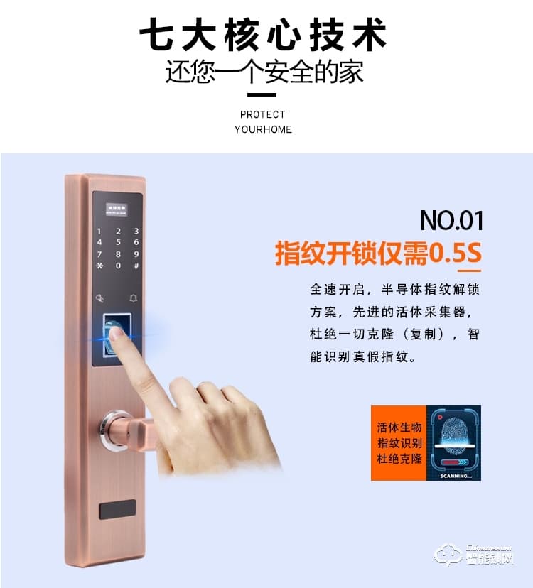 愛爾家智能鎖 Z3家用防盜門智能感應鎖