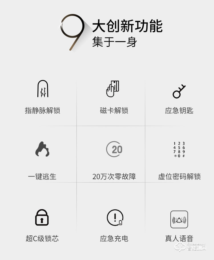 璽爾盾智能鎖 S5家用防盜門指靜脈智能鎖