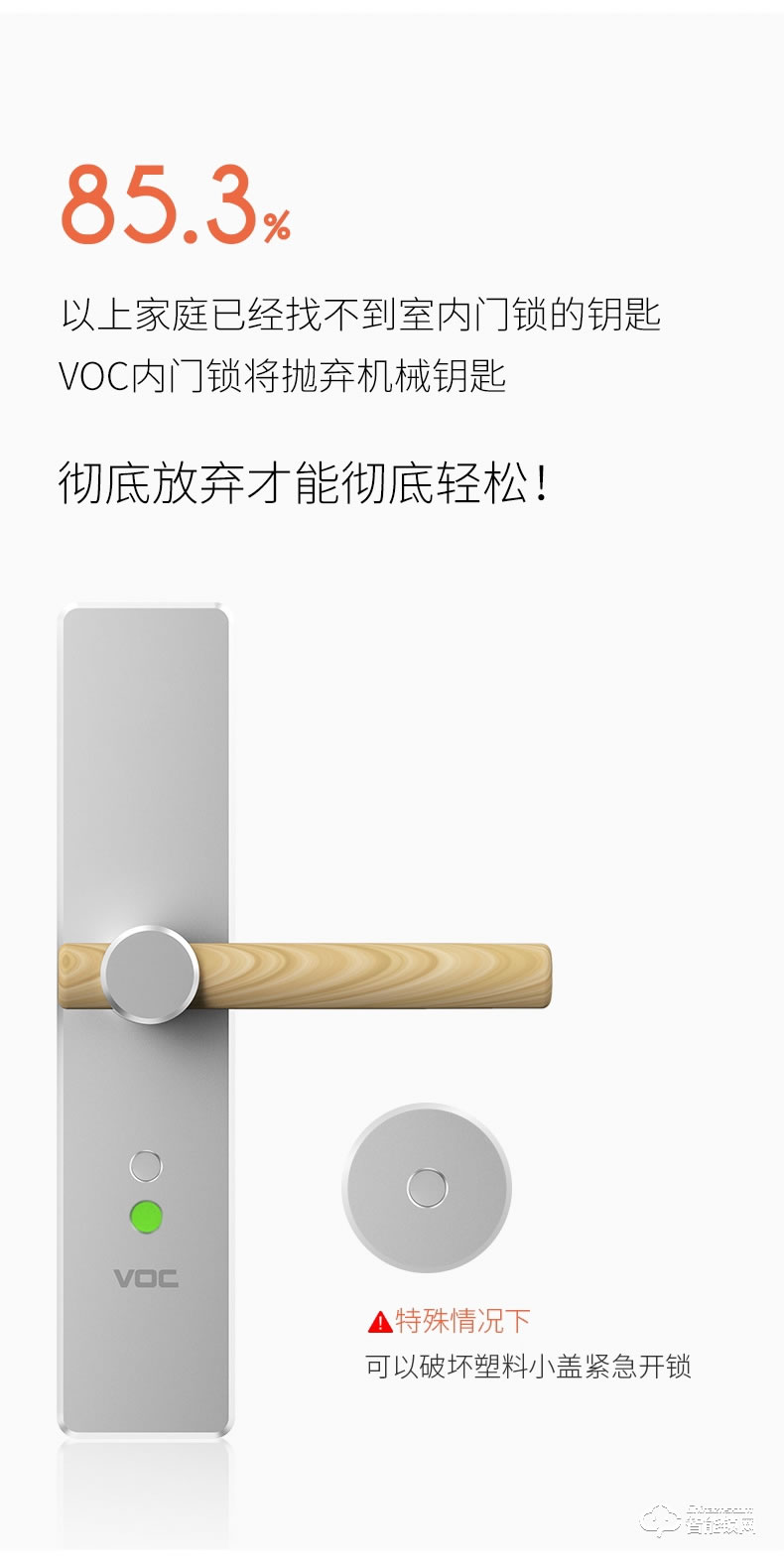 VOC智能鎖 AX室內臥室房門鎖現代簡約靜音門鎖